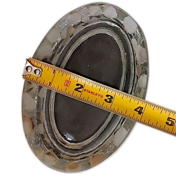 Capiz Shell Mosaic Soap Dispenser Set Of 2 Dish Mother Of Pearl Glass Bathroom.  - Picture 3 of 16